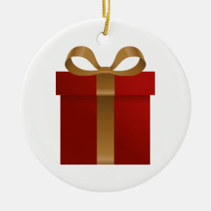Ornement En Céramique Cadeau de Noël Red Holiday