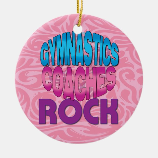Ornement En Céramique Cadeau d'entraîneur de gymnastique (Devant)