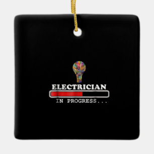 Ornement En Céramique Cadeau Electricien, Électricité, Chargement Amusan