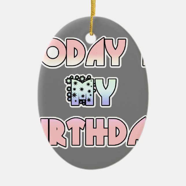 Ornement En Céramique Cadeau HakunaMatata Aujourd'hui est mon anniversai (Devant)