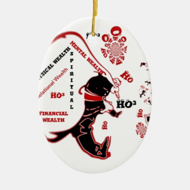 Ornement En Céramique Cadeau Père Noël Secret - Prospérité et Richesse (Devant)