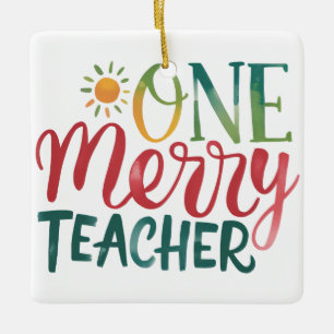 Ornement En Céramique Cadeau pour Enseignant   Un Enseignant Joyeux