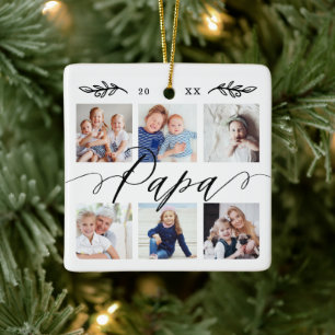 Ornement En Céramique Cadeau pour Papa   Collage photo pour petits enfan