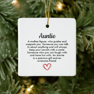Ornement En Céramique Cadeau pour Tante, Cadeau pour Sœur, Cadeau Tante