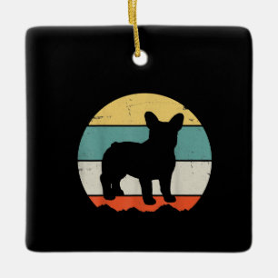Ornement En Céramique Cadeau vintage Retro Bulldog pour chien papa chien
