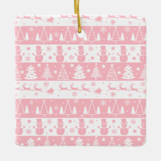 Ornement En Céramique Cadeaux d'hiver de Noël rose mignon