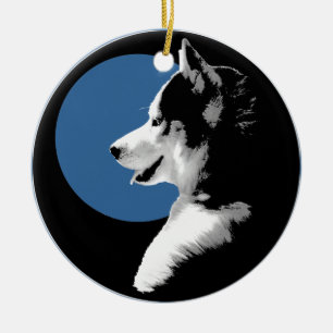 Ornement En Céramique Cadeaux enroués de chien de souvenir de Malamute