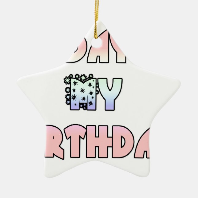 Ornement En Céramique Cadeaux Hakuna Matata Aujourd'hui est mon annivers (Devant)