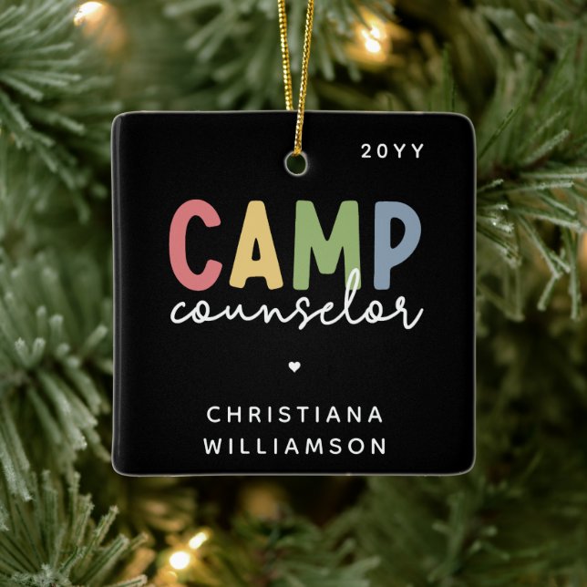 Ornement En Céramique Cadeaux personnalisés de conseillers de camp (Arbre)