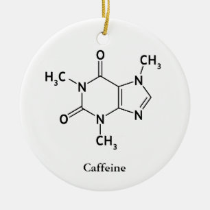 Ornement En Céramique Caffeine Molecule Chemistry Cute Coffee Lovers