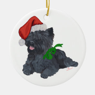 Ornement En Céramique Cairn Terrier Christmas