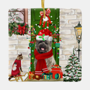Ornement En Céramique Cairn Terrier Dog Christmas 