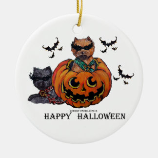 Ornement En Céramique Cairn Terrier Halloween