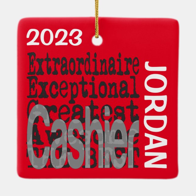 Ornement En Céramique Caissier Extraordinaire CUSTOM (Dos)