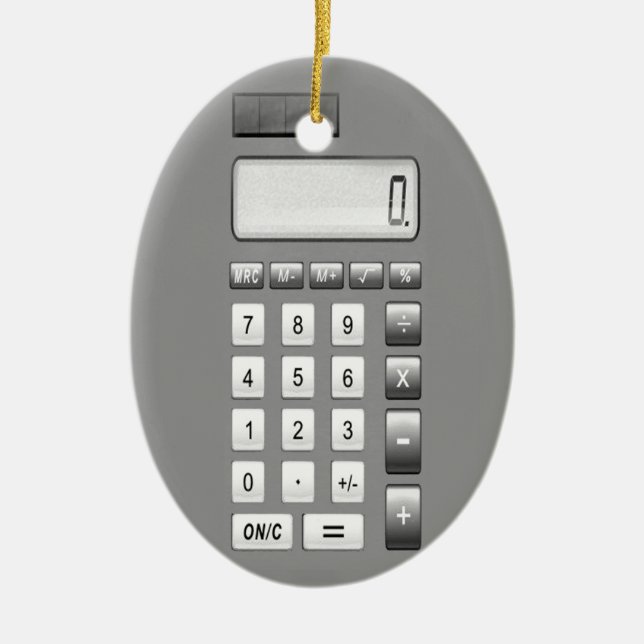 Ornement En Céramique calculatrice de classique de vieille école (Devant)