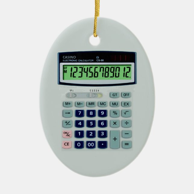 Ornement En Céramique Calculatrice simulée (Devant)