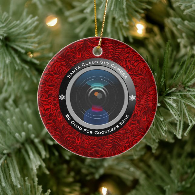 Ornement En Céramique Caméra espion du Père Noël (Arbre)