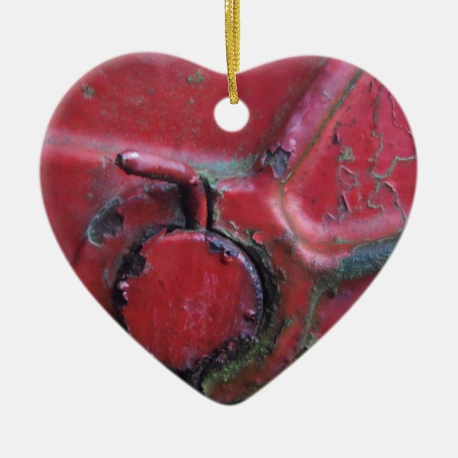 Ornement En Céramique Camion rouillé rouge gros plan (Devant)
