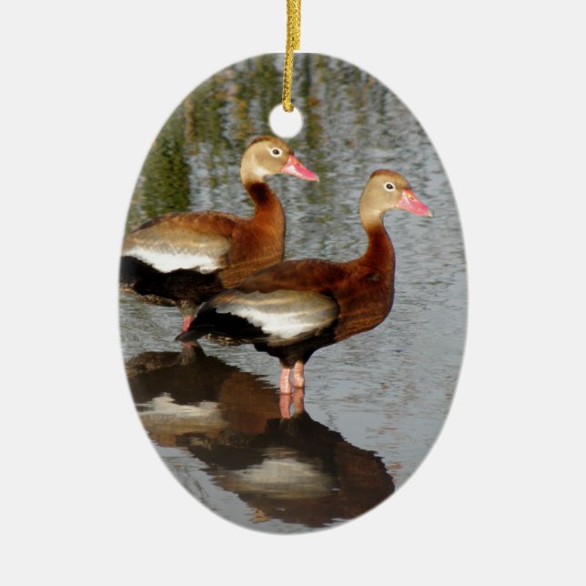Ornement En Céramique canard siffleur Noir-gonflé (Devant)