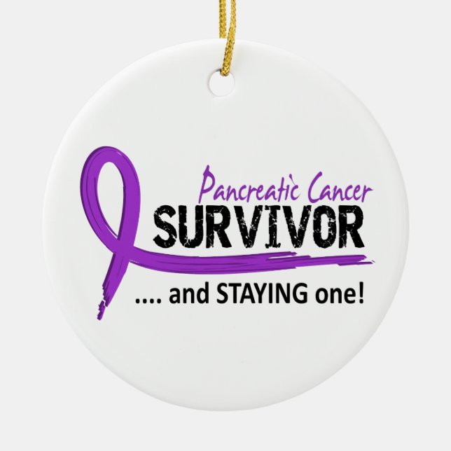 Ornement En Céramique Cancer pancréatique du survivant 8 (Devant)