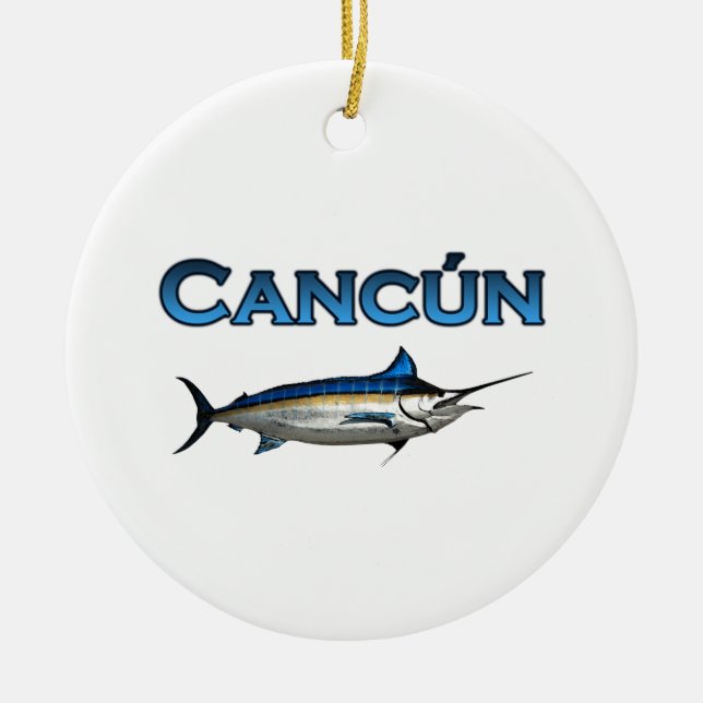 Ornement En Céramique Cancun Marlin bleu (Devant)
