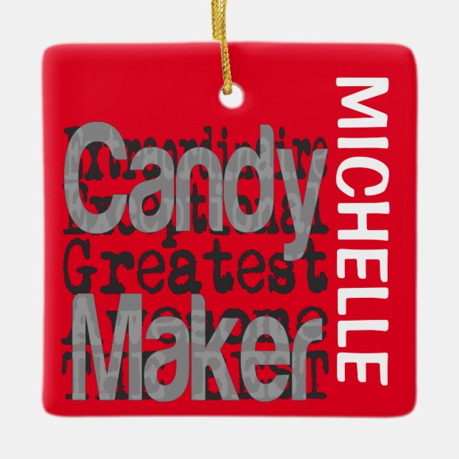 Ornement En Céramique Candy Maker Extraordinaire CUSTOM (Devant)