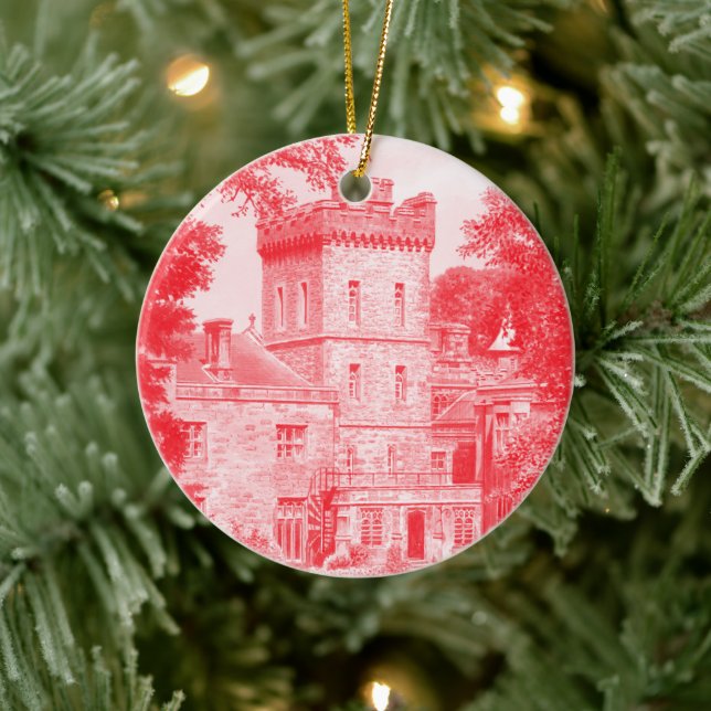 Ornement en céramique - "Capernwray Hall" (Rouge) (Arbre)