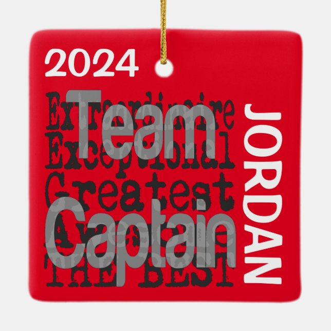 Ornement En Céramique Capitaine d'équipe Extraordinaire CUSTOM (Dos)