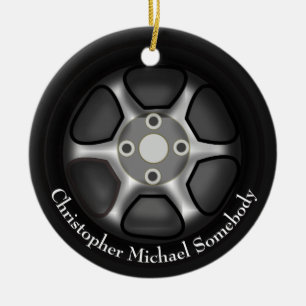 Ornement En Céramique Car Wheel   Add