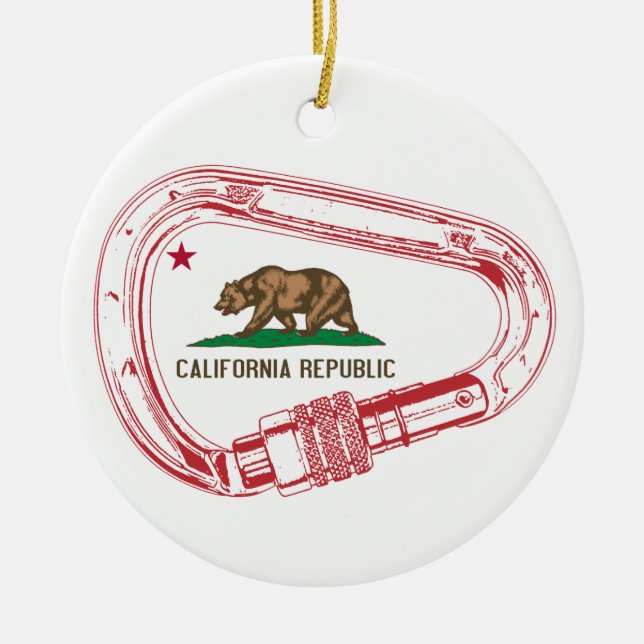 Ornement En Céramique Carabiner d'Escalade californienne (Devant)