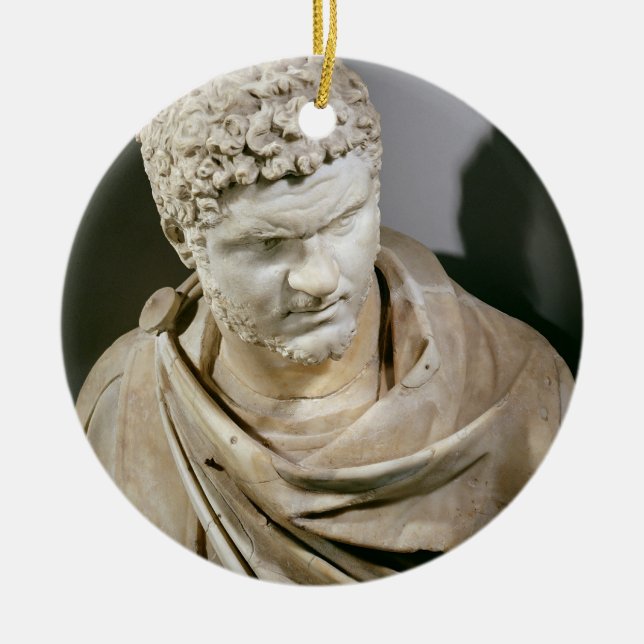 Ornement En Céramique Caracalla, le marbre romain cuirassed le buste, (Devant)