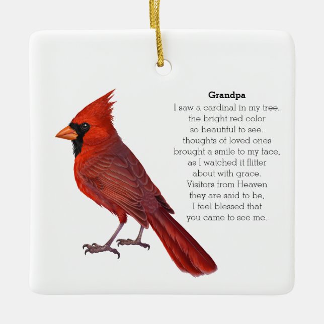 Ornement En Céramique Cardinal Ornament Personnalisé (Devant)