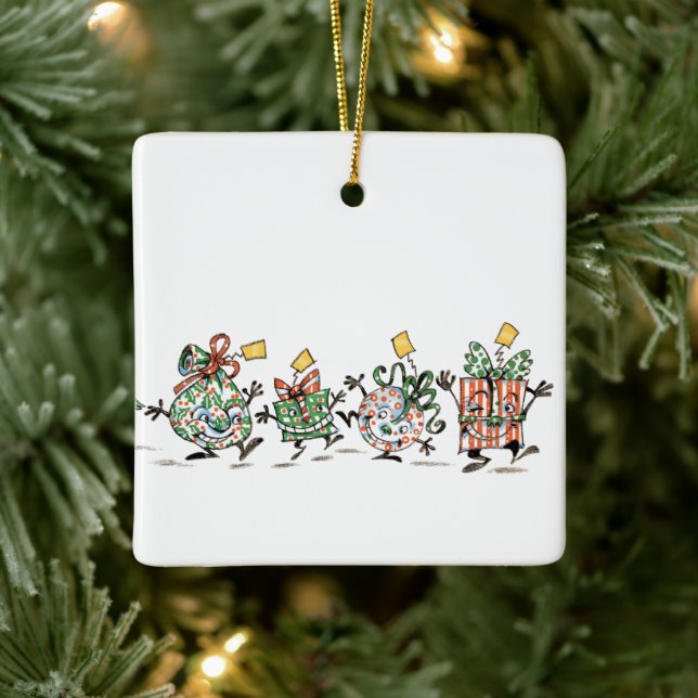 Ornement En Céramique Caricature mignonne Danser Présentations de Noël e (Arbre)