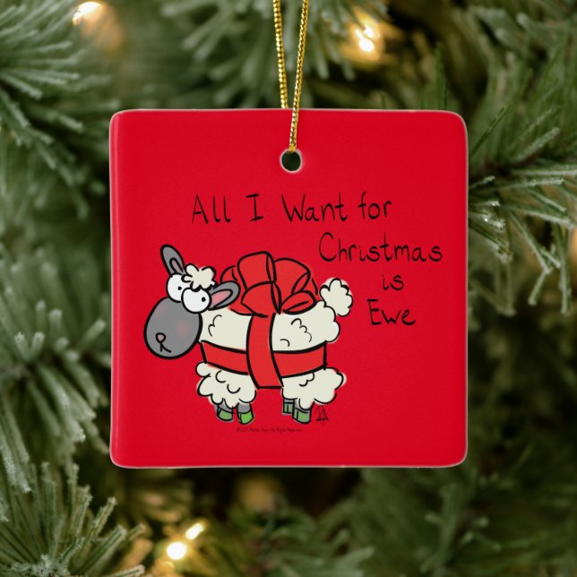 Ornement En Céramique Caricature pour enfants en mouton de Noël (Arbre)