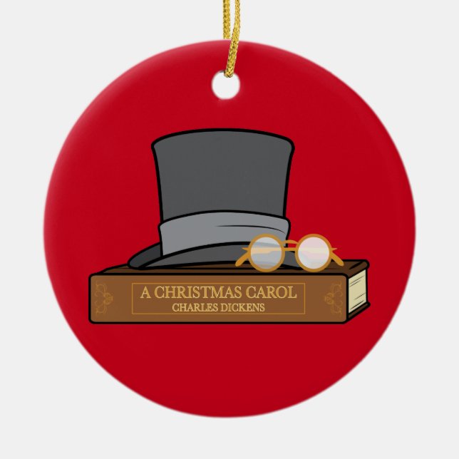 Ornement En Céramique Carol de Noël avec chapeau (Devant)