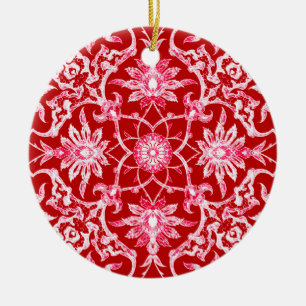 Ornement En Céramique Carrelage chinois Art Nouveau - Rouge profond