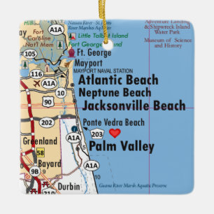 Ornement En Céramique Carte Atlantic Beach Florida