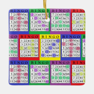 Ornement En Céramique Carte BINGO   Noël cadeau de BINGO Lover