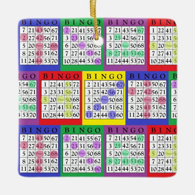 Ornement En Céramique Carte BINGO | Noël cadeau de BINGO Lover (Devant)