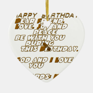 Ornement En Céramique Carte d'anniversaire pour un ami chrétien