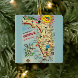 Ornement En Céramique Carte de Floride