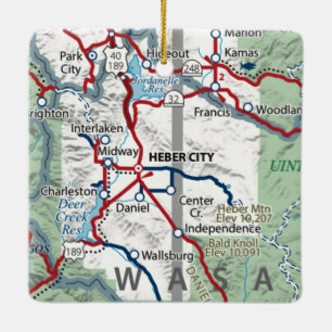 Ornement En Céramique Carte de Heber City Utah