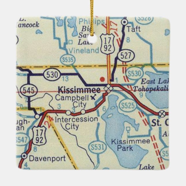 Ornement En Céramique Carte de Kissimmee (Dos)