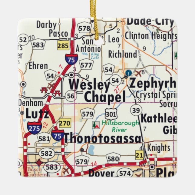 Ornement En Céramique Carte de la chapelle Wesley en Floride (Devant)