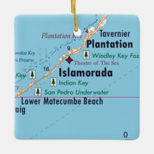 Ornement En Céramique Carte de la Floride d'Islamorada
