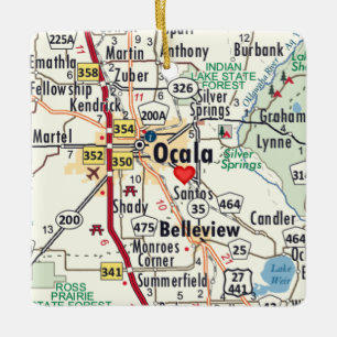 Ornement En Céramique Carte de la Floride d'Ocala