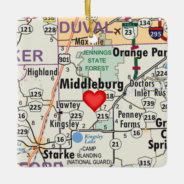 Ornement En Céramique Carte de la Floride du Middleburg (Devant)