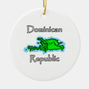 Ornement En Céramique Carte de la République Dominicaine