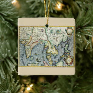 Ornement En Céramique Carte de l'Asie du Sud-Est antique par Mercator /