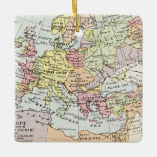 Ornement En Céramique Carte de l'Europe   la troisième croisade